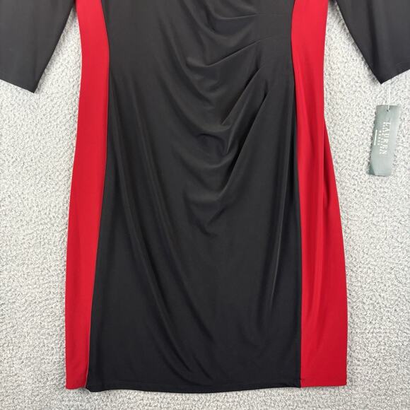 Ralph Lauren Dress 14 Ruched Stretch Slimming Colorblock Career Officewear $139 - Picture 4 of 10